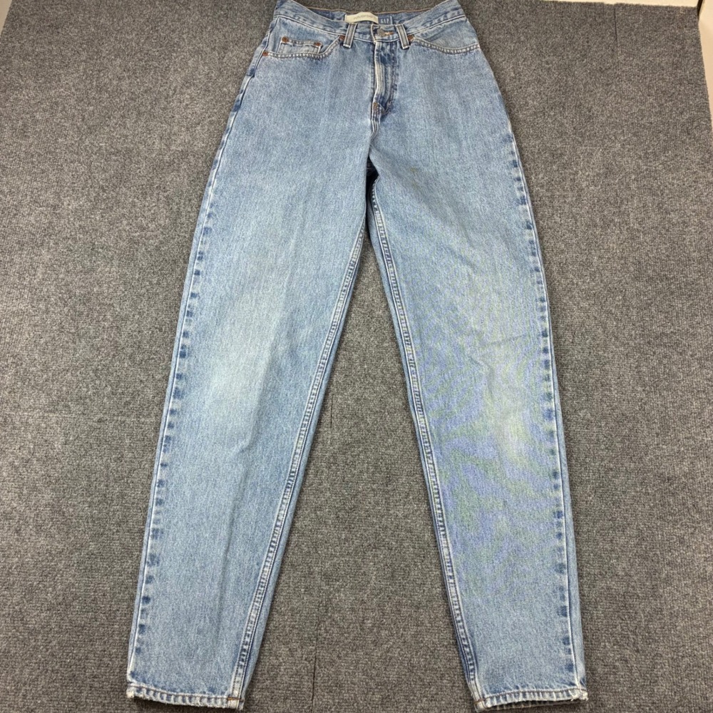 Gap Reverse Fit Vintage High Rise Tapered Leg Light Wash Jeans 6 Long 90's Y2K